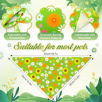 Abbylike 50 Pieces Spring Dog Bandanas Bulk Flower Daisy Sunflower Dog Bandanas for Pets Triangle Kerchief Scarf Bibs for Spring Pets Dogs Party Costume Accessories, 25 Styles (19.7 x 13.8 x 13.8)