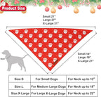 ADOGGYGO Red Christmas Dog Bandanas, Santa Reindeer Print Pet Scarf, Premium Durable Fabric, Red Christmas Bandanas for Medium Large Dogs (Large)