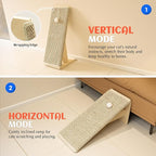 PETKARAY Inclined Cat Scratcher, Sisal Scratching Ramp for Indoor Cats, 24.8'' Cat Scratch Post for Couch, Replaceable Sisal Scratch Pad with Toy Ball, Chevron