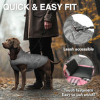 VIVAGLORY Softjoy Dog Coat, Dog Jacket for Winter & Christmas, Coat with Harness Hole, Reversible Plaid Checkered Warm Fluffy Heavy Duty for Puppy, L, Pink