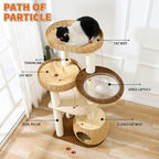 Modern Cat Tree for Large Cats, 51'' Multi-Level Cat Tower for Indoor Cats, Sturdy Design with 8 Sisal Scratching Posts 4 Cat Condos/Perches, Ideal for Multi-Cat Households & Easy Assembly
