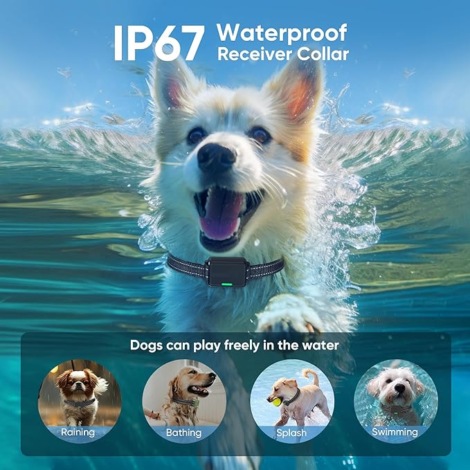 Dog Shock Collar 2 Dogs (5-120Lbs) - 4500FT Dog Training Collar with 3 Training Modes, Security Lock,Reflective Nylon Colar，IP67 Waterproof＆Rechargeable e-Collar with Remote for All Breeds, Sizes