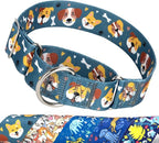 1.5 Inch Wide Dog Collar - No Pull Martingale Collar for Large Dogs, Escape Proof & Thick Adjustable Training Collar for Medium, Large & XL Dogs(Cartoon Dog XL)