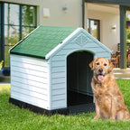 YITAHOME Plastic Dog House, Waterproof Indoor Outdoor Doghouse for Large or Small Dog, with Air Vents and Elevated Floor, Easy Assemble and Clean