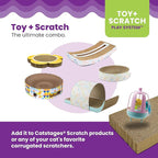 Catstages Two-in-One Chirping Bird Cat Toy with Ball Track for Corrugate Cat Scratcher, Engages Hunting Instincts, Purple