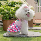 CuteBone Happy Mother's Day Dog Dress Velvet for Small Dogs Girl Floral Skirt Pink Puppy Dresses Dog Clothes CVA22S-D