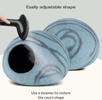 MEOWFIA Cat Cave – Premium Felt Cat Bed for Indoor Cats, Handmade Merino Wool (Aquamarine, Large)