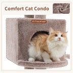 Cat Tree for Indoor Cats, 55.1 inch Cat Tower with 7 Sisal Scratching Posts, Multi-Level Cat Condo wit Large Play Platform Furry Ball, Cat Cave, 2 Padded Perches, Basket, Mushroom GCT013MU