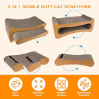 Cat Scratcher 2 in 1,Cardboard Cat Scratcher with Toy Ball,Extra Long & Extra Wide (24x11 inch) Cat Scratcher Bed for Indoor Cats and Furniture Protector,Suitable for Kittens and Big Cats