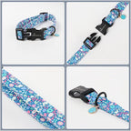ARING PET Easter Dog Collar, Cute Blue Rabbit Egg Floral Pet Collars with Quick Release Buckle for Puppy Small Medium Large Boy Girl Dogs-M