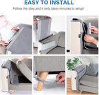 NATUYA Cat Scratch Furniture Couch Protector - Large Sisal Cat Scratching Pad Sofa Corner Arm Shield, Cat Scratcher for Sofa (All Gray, Left)