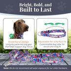 Lucky Love Dog Martingale Dog Collar & Leash - Adjustable, No-Slip, Durable, Comfortable, Soft Webbing, & Stylish Patterned Collar & Leash Set for Male and Female Dogs - Zuzu Combo, Small