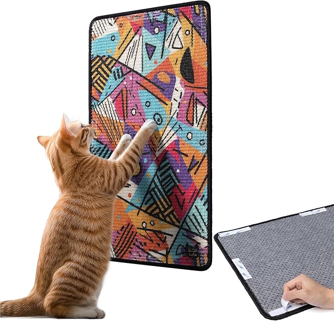 The Cat Ladies Scratching Poster - Wall Scratcher Pads - Scratch Mat Art Print for Indoor Cats - Furniture, Couch, and Carpet Protector - Wall Mounted or Floor Sisal Scratchers