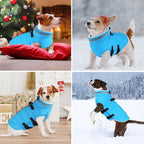 Dogcheer Dog Coat with Harness, Waterproof Dog Jacket Adjustable Pet Winter Coat with Zipper, Christmas Puppy Snow Jacket Fleece Sweater for Small Medium Large Dogs - Sky Blue XL