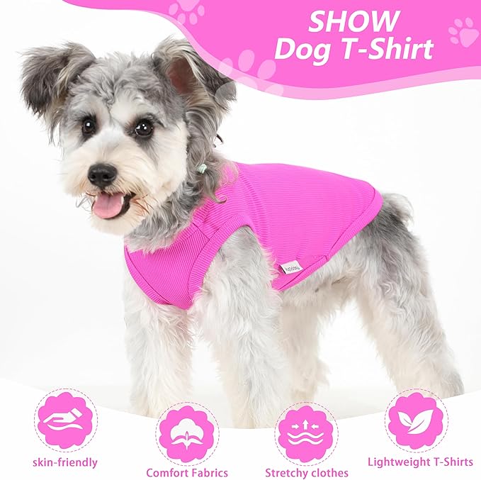 2 Pack Dog Clothes for Small Dogs Summer Dog Shirt Vest Girl Boy Lightweight Puppy T-Shirts Blank Soft and Cool Pet Clothing Sleeveless Medium Large Dog Outfit (Pink+D-Pink, XXX-Large)