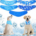 Talltalk 5 Pieces Dog Cooling Bandanas Neck Wraps Ice Scarf Pet Dog Cooling Collar Hunting Training Hiking Camping Accessories for Summer(S)