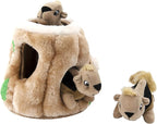 Outward Hound Hide-A-Squirrel Dog Toy – Interactive 2‑in‑1 Plush Puzzle with 3 Squeaky Removable Squirrels, Medium