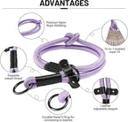 Slip Dog Collar, Nylon Rope Dog Choker Collars with Adjustable Stopper, Heavy Duty Collar for Medium Dog Training (Purple)