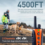 Dog Shock Collar 2 Dogs(15-150lbs) with Flashing Light for Night Walks,4500FT Dog Training Collar Adjustable Pitch Beep(1-8), Vibration(1-16), Safe Shock(1-99), and Keypad Lock
