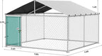 DWVO Outdoor Dog Enclosure with Roof, 10'x10' Dog Kennel Outside with Metal Gate, Dog House Large Dogs for Yard