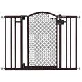 Ingenuity Decorative Panel Tall Baby Gate & Dog Gate, 28"-42" Wide, 30" Tall, Hardware or Pressure Mounted, Install on Top or Bottom of Stairs, Banister, or Doorway - Espresso