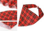 Lionet Paws Christmas Dog Bandana for Medium Large Dogs,Grid Dog Kerchief Washable Dogs Triangle Bibs Scarf for Girl or Boy