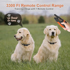 Dog Shock Collar with Remote Control Color Screen - 3300 FT Remote Range, Dog Training Collar with 3 Training Modes, 2 Rechargeable Waterproof E-Collar for Dogs 15-125LBS