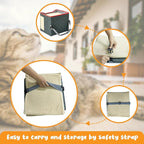 Cat Houses for Indoor Cat, Large 2-Sided Reversible Cushion Cat Condo with Safety Strap, Foldable Cat Hideway with Sisal Scratch Pad, All Seasons Pet Bed for Multi Cats,Dark Grey