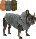 Tuff Pupper Fleece Dog Hoodie Sweater | Teddy Sherpa Outer & Soft Polar Fleece Lining | Adjustable Fit Winter Coat with Hood, Leash Hole, Ribbed Cuffs | for Small Medium Large XL XXL Dogs (Grey, S)