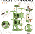 BestPet 54in Cat Tree Tower for Indoor Cats,Multi-Level Cat Furniture Activity Center with Cat Scratching Posts Stand House Cat Condo with Funny Toys for Kittens Pet Play House,Green