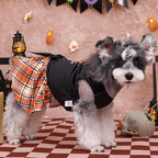 CuteBone Halloween Dog Dresses Velvet Holiday Small Dogs Clothes Onesie Pet Apparel Girl Puppy Skirt with Bow Hair Rope CVA45M-D