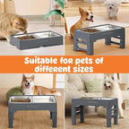 URPOWER Elevated Dog Bowls 4 Height Adjustable Raised Stand with 2 Large Stainless Steel Dog Food and Water Bowl for Small, Medium & Large Dogs