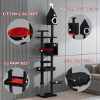 NUNU LAB 88'' H Tall Gothic Cat Tree, Cat Condo, Cat Tower