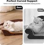 26'' Cardboard Cat Scratcher Bed - Large Scratcher Couch for Indoor Cats, Orthopedic Scratching Board, Lounger Scratching Couch with Bells