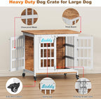 EasyCom 27"/33" Heavy Duty Dog Crate Furniture with Name Tag, Dog Kennel Indoor for Small Dogs, Double-Doors Sturdy Metal Dog Cage for Anxiety Dog, Decorate House as TV Stand, End Table, Bedside Table