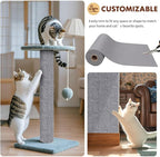 PowerKing Cat Scratch Furniture Protector, 78.7"x15.8" Self-Adhesive Cat Scratch Mat for Couch & Sofa, Trimmable DIY Cat Scratcher Pads for Indoor Cats (Grey)