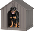 Bifanuo Large Dog House for Outdoor & Indoor, Waterproof Puppy Shelter with Air Vents & Elevated Floor, Easy Assemble Sturdy Dog Kennel for Large Dogs(Grey,36.2''L×38''W×38''H)