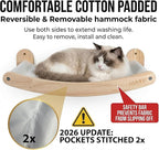 NVMBR Cat Wall Furniture Lounge with Sisal Stairs Set, 16 inch Stud Design, Easy Install Mounts, Holds up to 33 lbs Climber Indoor Perches for Walls, Shelf Hammock with Saftety Bar