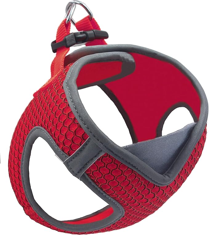 DOCO No Pull Dog Harness for Large Dogs | Adjustable Choke-Free Dog Vest with Breathable Air Mesh | Lightweight & Reflective for Training & Daily Walks – Red, Medium (Chest 16–17 in, 10–15 lbs)