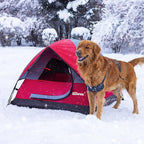 GDanes Red Dog Tent House - Portable Indoor/Outdoor Dog Bed with Soft Pad for Large Dogs, 42 x 42 x 32 Inches