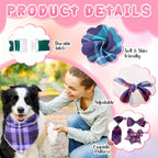 Reginary 120 Pcs Plaid Dog Bandanas Bulk Dog Bows Set Bow Ties Cat Scarf Colorful Washable Triangle Pet Kerchief Cute Bib for Summer Small Medium Large Pets Grooming Accessories Costume