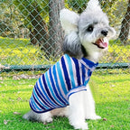 PET SHOW 4 Pack Paw Bone Printed Dog Clothes Shirts Soft Vest Lightweight Sleeveless Cats Doggies T-Shirts Puppies Tank Top Tee for Small Medium Dogs White Black Pink Blue (Small, Blue for Boys)