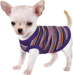 Elevate Your Pet's Comfort and Fashion: Premium 100% Cotton Rib Dog Shirt Vest for Small Breeds Like Chihuahuas, Yorkies, and Puppies .Year-Round Style with Tank-Style Puppy Attire Purple X-Large