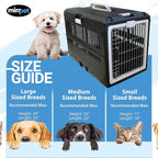 USA Pet Carrier & Crate 35" - Premium Collapsible Design for Medium Cats and Dogs - Portable Kennel for Indoor/Outdoor Use - 360-Degree Ventilation & Hard Plastic Wall Protection
