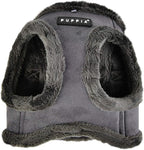 Puppia Terry Vest Dog Harness Step-in Winter Suede Warm No Choke No Pull Training Walking for Small and Medium Dog, Grey, X-Large