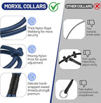 Slip Dog Collar, Nylon Rope Dog Choker Collars with Adjustable Stopper, Heavy Duty Collar for Medium Dog Training (Navy Blue)