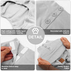 cyeollo Dog Pajamas Thermal Fleece Dog Pjs Fleece Stretchy Jumpsuit Pet Clothes Turtleneck Doggie Winter Warm Outfits for Small Size Dogs Color Grey