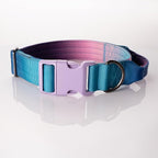 Tactical Dog Collar with Control Handle - Adjustable, Heavy Duty, Training and Walking for Medium and Large Breeds (Purple Blue, S: 15'' - 18'')