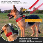 Prong Training Collar With Nylon Cover Comfort Tips and Quick Release Snap Buckle, Classic Collar and Leash for Small Medium Large Dogs