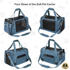 EliteField Deluxe Soft-Sided Pet Carrier (3 Year Warranty, Airline Approved), Travel Bag for Dogs, Cats & Small Pets, with Expandable Mat